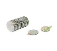 Aimant Néodyme Adhésif N35 Pour Les Arts, L'Artisanat, la Fabrication de Modèles - 9,5mm x 0,75mm D'Épaisseur - 0,35kg de Traction - South - Pack de 20