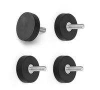 Aimant Neodyme Caoutchouc, 4 Pièces Aimant Puissant Plat Diamètre 22mm, Petit Aimant avec M4 Filetant Extérieur, Aimant Neodyme Super Puissant pour Fixé Divers Equipements 0XBIT
