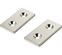 Aimant permanent TRU COMPONENTS W40L20T3-2M4 rectangulaire N35 Température limite (max.): 80 °C 1 paire(s)