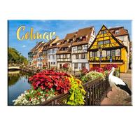 Aimant photo Colmar Alsace France - Aimant de réfrigérateur souvenir