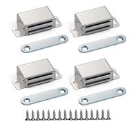 Aimant Porte Placard,4 pcs Loquets Magnétiques de Porte Aimant de Porte Fermeture Magnétique Charnières Magnétiques Fermeture Aimant de Meuble, pour Tiroir Armoire