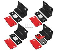Aimant Porte Placard Jiayi Lot de 4 Loquet Magnetique Ultra Mince en Acier Inoxydable avec Vis et Colle Ferme Porte Puissant Pour Fermeture de Porte Coulissante, Tiroir, Cabinet, Placard, Noir