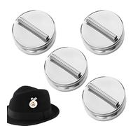 Aimant pour Broche - 4 pièces réutilisables sans soudure à dessus plat,Supports magnétiques pour convertir broches,pour Vêtement Hijab Tissu Corsage Badge Bijoux