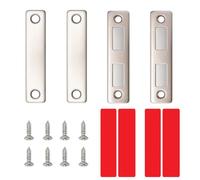 Aimant pour porte de placard, Aimant de porte d’armoire, Fermeture magnétique meuble - 2 pièces ultra fins et puissants 12 kg, tiroir, armoire, porte coulissante, fixation par vis ou autocollant