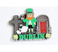 Aimant pour réfrigérateur en métal - souvenir de voyage idéal - plusieurs villes populaires au choix : Venise, Paris, Rome, Prague, Amsterdam, Barcelone, Dubai, etc. , Métal, Argent Dublin.
