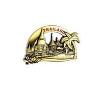 Aimant pour réfrigérateur en métal - souvenir de voyage idéal - plusieurs villes populaires au choix : Venise, Paris, Rome, Prague, Amsterdam, Barcelone, Dubai, etc. , Métal, Laiton Thaïlande.