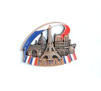 Aimant pour réfrigérateur en métal - souvenir de voyage idéal - plusieurs villes populaires au choix : Venise, Paris, Rome, Prague, Amsterdam, Barcelone, Dubai, etc. , Métal, Paris argenté.