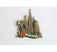 Aimant pour réfrigérateur en métal - souvenir de voyage idéal - plusieurs villes populaires au choix : Venise, Paris, Rome, Prague, Amsterdam, Barcelone, Dubai, etc. , Métal, Laiton Dubaï.