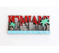 Aimant pour réfrigérateur en métal - souvenir de voyage idéal - plusieurs villes populaires au choix : Venise, Paris, Rome, Prague, Amsterdam, Barcelone, Dubai, etc. , Métal, Argent Florida.