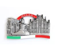 Aimant pour réfrigérateur en métal - souvenir de voyage idéal - plusieurs villes populaires au choix : Venise, Paris, Rome, Prague, Amsterdam, Barcelone, Dubai, etc. , Métal, Silver Milan.
