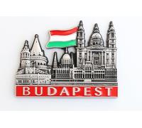 Aimant pour réfrigérateur en métal - souvenir de voyage idéal - plusieurs villes populaires au choix : Venise, Paris, Rome, Prague, Amsterdam, Barcelone, Dubai, etc. , Métal, Silver Budapest