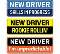 Aimant pour voiture « Please Be Patient » - Avertissement de sécurité - Magnétique réfléchissant - Pour conducteurs débutants - Amovible - Imperméable (C)