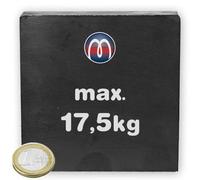 Aimant rectangulaire Bloc magnétique céramique - 100 x 100 x 25mm - Ferrite Y35 - Force d'adhérence 17,5 kg - Parallélépipède magnétique - Aimants permanents rectangulaires céramiques
