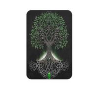 Aimant rectangulaire motif arbre de vie mandala feuille verte et lune étoile pour réfrigérateur, tableau blanc, casier, bureau et décoration de voiture