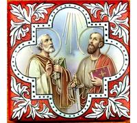 Aimant Religieux, Aimant, Image religieuse, Saints, Saints, Jésus, Madone ; Protection; Prière; Saints Pierre et Paul)