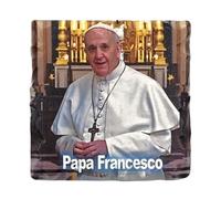 Aimant résine Papa François, image photo, 6 x 6 cm, artisanal, fabriqué en Italie