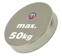 Aimant rond Disque magnétique Ø 60 x 10mm Néodyme N40 (NdFeB) Nickelé - Force d'adhérence 50 kg - Aimant circulaire en Néodyme super puissant pour l'industrie et la maison