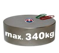 Aimant rond Disque magnétique Ø 80 x 30mm Néodyme N45 (NdFeB) Nickelé - Force d'adhérence 340 kg - Aimant circulaire en Néodyme super puissant