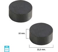 Aimant rond en ferrite Wolfpack Ø 22,5 x 10 mm. (blister de 2 pièces)