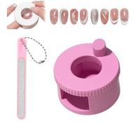 Aimant rotatif œil de chat, outil à ongles adapté aux débutants, aspiration automatique des perles de verre du clou œil de chat, excellente absorption de la lumière, force magnétique uniforme (rose)