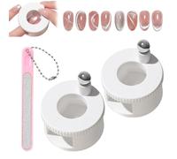 Aimant rotatif œil de chat, outil à ongles adapté aux débutants, aspiration automatique des perles de verre du clou œil de chat, excellente absorption de la lumière, force magnétique uniforme (blanc