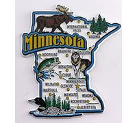 Aimant souvenir de collection FMC avec carte de l'État du Minnesota et monuments