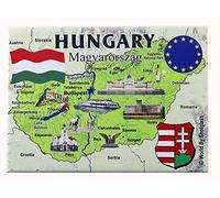 Aimant Souvenir de réfrigérateur Hongrie série EU 2,5 x 3,5 cm