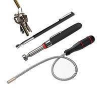 Aimant télescopique, outil de ramassage magnétique 3PCS, outil de ramassage magnétique télescopique, bâton d'aimant à ressort flexible flexible pour trouver un écrou métallique, boulons, vis, bâton