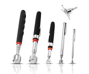 Aimant Telescopique Tiges Magnétiques Lot de 5 Tiges Ramasseur Outil de Ramassage Magnétique Extensible Tige Telescopique Defense Acier Inoxydable Bâton Télescopique Outil de Ramassage Auto Flexible