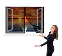 Aimantée Anti moustique, 135 x 190 cm Rideau de Moustiquaire Aimant avec Bande, Puissants Aimants pour Salon Cuisine Baie Vitree, Noir