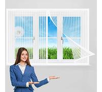 Aimantée Anti moustique 95 x 130 cm, Maille Ultra Fine Moustiquaire, Puissants Aimants Pour Fenêtre Portes Patio, Blanc