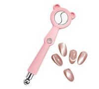 Aimants à ongles Stick de manucure à aimant pour gel en forme d'ours 5-en-1 | Baguette à paillettes pour vernis gel pour salon mariage maison studio St-Valentin fête d'anniversaire au