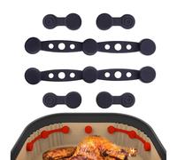Aimants Airfryer Pour Papier À Cuire，aimant De Doublure De Friteuse À Air，boucle Magnétique En Silicone Pour Friteuse ，empêcher La Doublure En Papier Jetable De Couvrir Les Aliments Et De Toucher-Blac