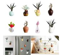 Aimants amusants Fridge - En céramique 3D - Mini vases - Aimants de réfrigérateur pour enfants - Pour bureaux, appartements, armoires, tableau blanc (1 lot)