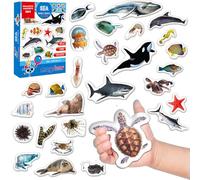 Aimants Animaux Marins pour Enfants - Grands Magnetiques Educatifs 30 PCS - Jouet Montessori avec Créatures Océan Réalistes, Aimants Frigo pour Maison, Bébé & Maternelle - Cadeau pour Enfants - Magdum