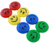Aimants colorés pour réfrigérateur en lot de 8 - smiley