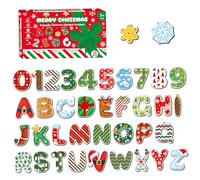 Aimants d'alphabet, Lettres et numéros magnétiques 38 pcs Dessin animé Mignon Magnits de Noël Autocollants Imperméable Stickers Autochtones Cadeaux de Noël