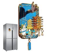 Aimants De Frigo,Décor Magnétique Mural 3D Tour Grue Jaune | Magnets Vintage pour Maison Bureau Chambre Enfant Dortoir École Atelier Garage Cuisine