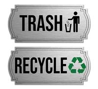 Aimants de recyclage et de poubelle pour poubelles de cuisine et poubelles de recyclage, combo d'aimants pour poubelles et recyclages, symbole du logo, 2 adhésifs autocollants magnétiques, 16,5 x 7,6