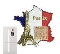 Aimants de réfrigérateur 3D pour réfrigérateur - Motif drapeau de la France - Accessoires de cuisine - Décorations esthétiques pour maison, dortoir, garde-manger, studio, chambre à coucher, classeur