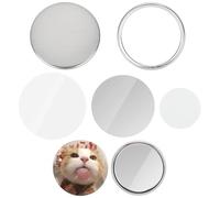 Aimants de réfrigérateur, 58 mm (2,28 pouces), avec découpe circulaire et tapis de découpe pour photos et autocollants de réfrigérateur.(100 Sets Mirror)