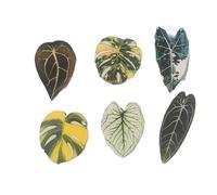 Aimants de réfrigérateur à feuilles mignonnes, autocollants décoratifs for réfrigérateur à plantes vertes et roses, 12 pièces(Color-03)