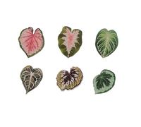 Aimants de réfrigérateur à feuilles mignonnes, autocollants décoratifs for réfrigérateur à plantes vertes et roses, 12 pièces(Color-01)