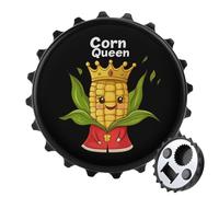Aimants de réfrigérateur Corn Queen, décapsuleur magnétique Rond et Amusant pour la Maison, la Cuisine et Le Bureau, Style Noir