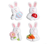 Aimants de réfrigérateur de Pâques, autocollants en résine en forme de lapin, décoration de fête de Pâques, aimants de réfrigérateur pour festival du printemps (lièvre avec champignons)