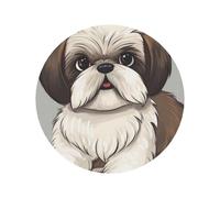 Aimants de réfrigérateur en Acrylique imprimé Chien Shih Tzu, Autocollants pour Tableau Blanc, pour la décoration de la Cuisine et des Meubles,Forme Ronde