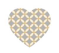 Aimants de réfrigérateur en Acrylique, Motif Cercle, Gris, Moutarde et crème, pour décoration de Cuisine et de Meubles,Forme de Coeur