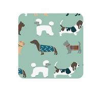 Aimants de réfrigérateur en Acrylique, Motif Chiens sur Fond Bleu, pour Tableau Blanc, décoration de Cuisine et de Meubles,Carré