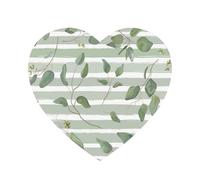 Aimants de réfrigérateur en Acrylique, Motif Eucalyptus Vert argenté, pour décoration de Cuisine et de Meubles,Forme de Coeur