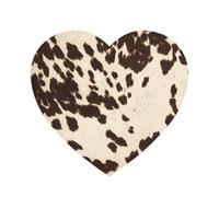 Aimants de réfrigérateur en Acrylique, Motif Peau de Vache à Pois Noirs et Bruns, pour Tableau Blanc, décoration de Cuisine et de Meubles,Forme de Coeur